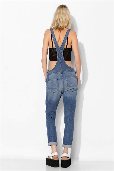 Lyst Bdg Short Bib Denim Overall In Blue