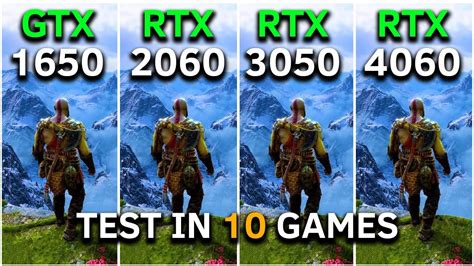 Gtx 1650 Vs Rtx 2060 Vs Rtx 3050 Vs Rtx 4060 Test In 10 Games At 1080p Youtube