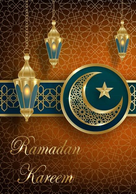 Diseño de ramadan kareem sobre fondo islámico Vector Premium