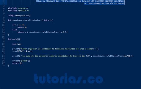 Recursividad Turbo C Suma Recursiva De Multiplos De Tres Tutorias Co