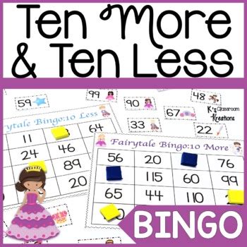 Ten More and Ten Less Math Game Fairytale Theme by K's Classroom Kreations