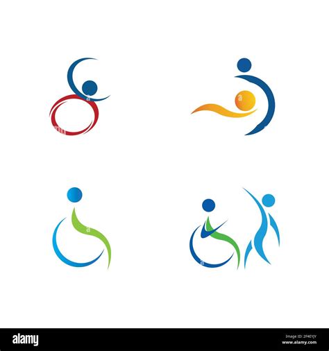 Disability Logo Set Vector Illustration Design Template Vector Stock