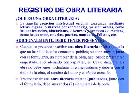 Registro De Obra Literaria