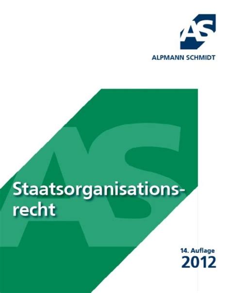 Skript Staatsorganisationsrecht Von Hans Gerd Pieper Buch