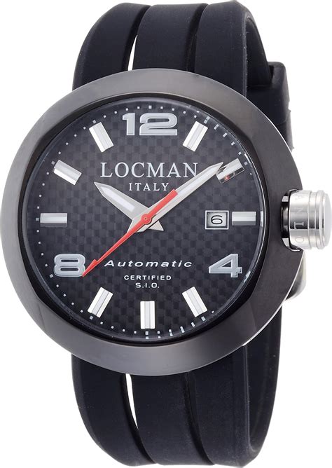 Locman Italy Orologio Da Uomo Stealth Carbon Automatico Nero Arancione