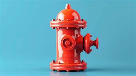 Premium Photo A Bright Red Fire Hydrant Stands Out Against A Blue