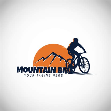 Bike Ride Logo Vector With Mountain And Sun Art 4926284 Vector Art At