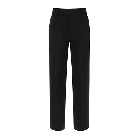 Womens Stretchy Work Pant Elastic High Waist Casual Office Straight Trousers With Pockets