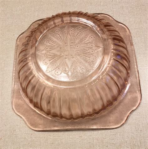 Vintage Pink Depression Glass Covered Dish Jeanette Glass Adam Etsy