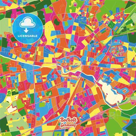 Bocholt North Rhine Westphalia Germany Crazy Colorful Street Map