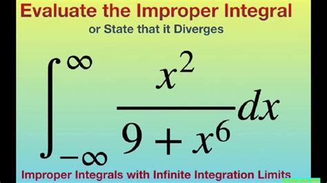 Evaluate Improper Integral X 2 9 X 6 Dx Over Infinity Infinity