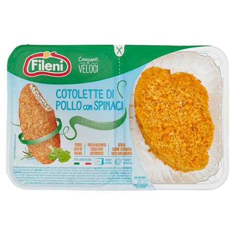 Fileni Cotolette Di Pollo Con Spinaci Kg Carrefour