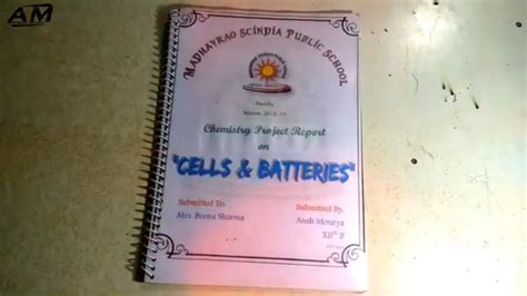 My Class 12 Chemistry Project On Cell And Battries Youtube