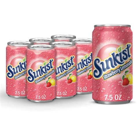 Sunkist Strawberry Lemonade Soda Mini Cans 6 Pk 7 5 Fl Oz Kroger