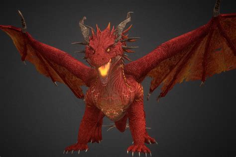 Fire Elemental Dragon 3d Model By Centauro5legs