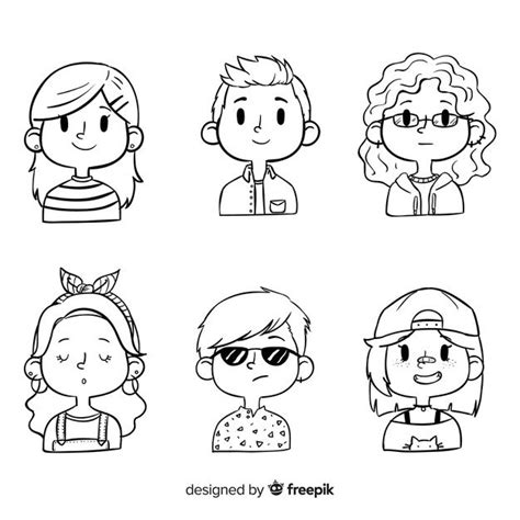 Free Vector | Cartoon people avatar pack | Cartoon people, Doodle ...