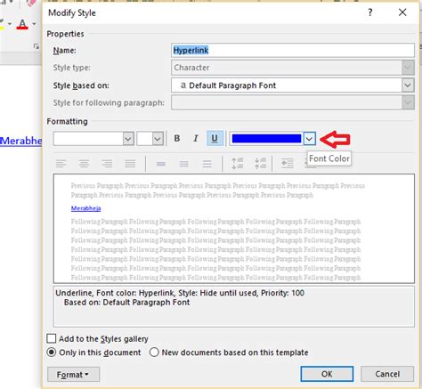 How To Insert And Change The Color Of Hyperlinks In Word 2016