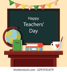 Happy Teachers Day Message Layout Design Stock Vector (Royalty Free ...