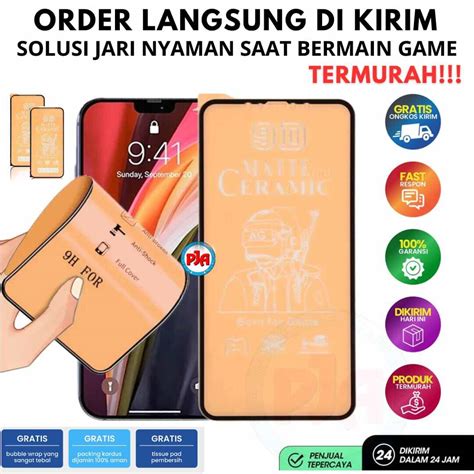 Tempered Glass Anti Gores TG Ceramic Matte Gaming Full Layar INFINIX HOT PLAY S PLAY