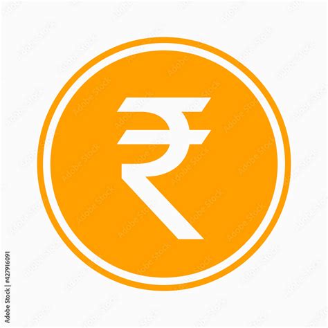 Rupee Icon Indian Currency Symbol Vector Illustration Coin Symbol