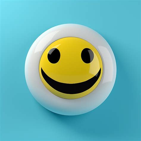 Premium Photo Realistic Yellow Glossy 3d Emotions Face Happy Smile