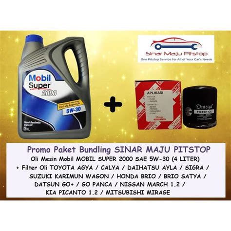 Jual Paket Bundling Oli MOBIL 1 SUPER 5W 30 API SN 4 Liter FILTER OLI