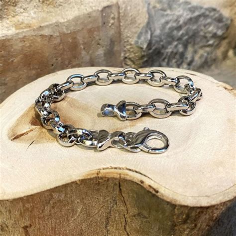 Bracciale Catena Ovale Grigio Argento Brass Workshop G B