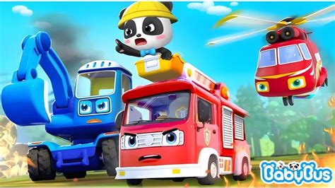 Babybus Firefighter Rescue Team Song Monster Truck Car Cartoon