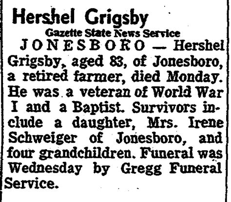 Herschel Andrew Grigsby 1892 1975 Memorial Find A Grave
