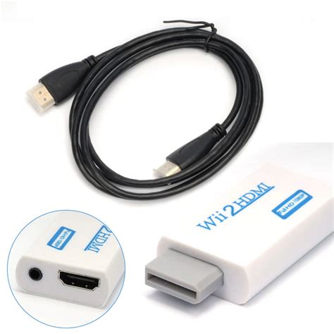 Pour Wii Vers Hdmi Hd Convertisseur Accessoires Sortie Audio Câble Durable Vidéo Upscalation