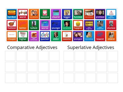 Comparative And Superlative Adjectives St Junior Ordenar Por Grupo