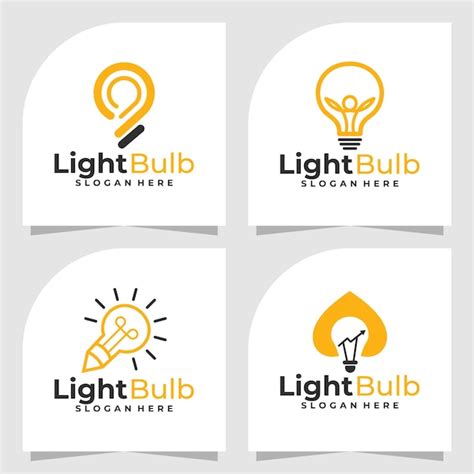 Premium Vector Set Of Light Bulb Logo Vector Design Template