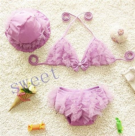 pemm 6 Kinder Schwimmen Bikini Set Drei Stücke Baby Mädchen Bademode Bikinis Schwimmanzug