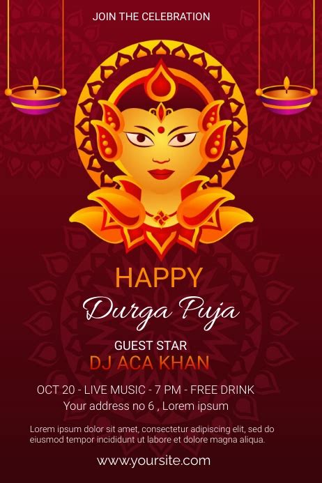 Durga Puja Poster Template Postermywall