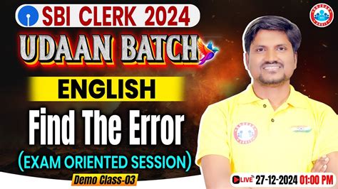 SBI Clerk 2024 25 Find The Error For SBI Clerk English SBI Clerk