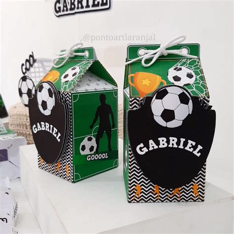 Kit Personalizados Futebol Caixa Milk Futebol 1 Topo De Bolo Shopee