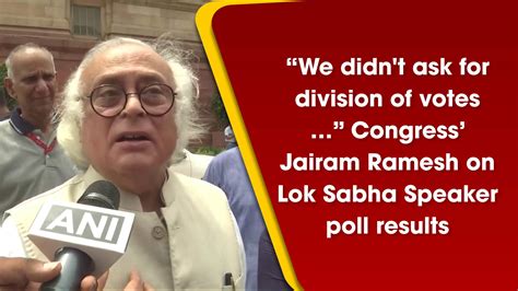 “we Didnt Ask For Division Of Votes ” Congress Jairam Ramesh On Lok