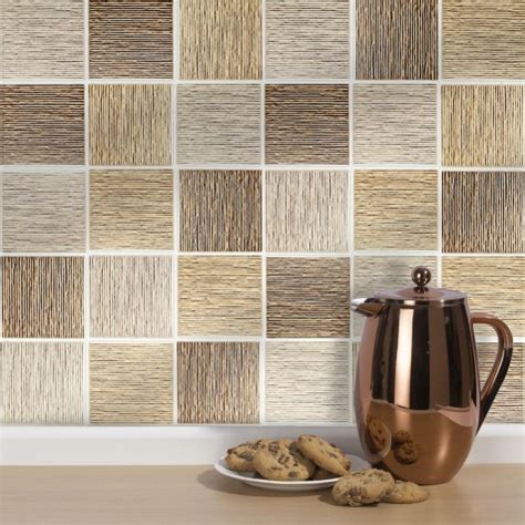 Self Adhesive Wall Tiles For Kitchens And Bathrooms RIVEN MIX 4 X