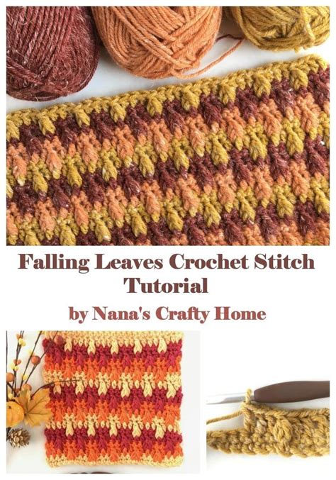 Falling Leaves Crochet Stitch Photo Video Tutorial Nana S Crafty