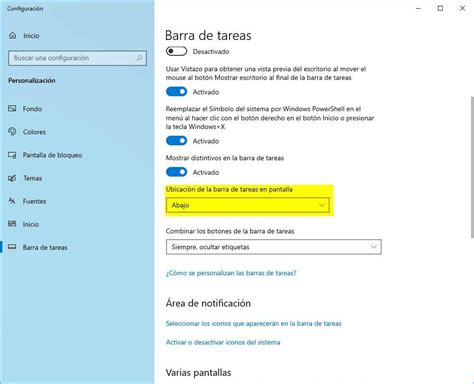 Cómo cambiar de lado o mover la barra de tareas de Windows 10