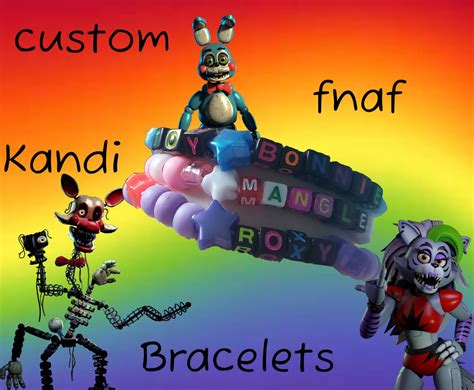 Custom Five Nights At Freddys Kandi Bracelets Fnaf Kidcore Scene Rave