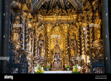 Altar Im Innenraum Der Kathedrale Se Funchal Madeira Portugal