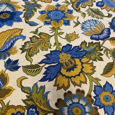 Waverly Blue Fabric Etsy