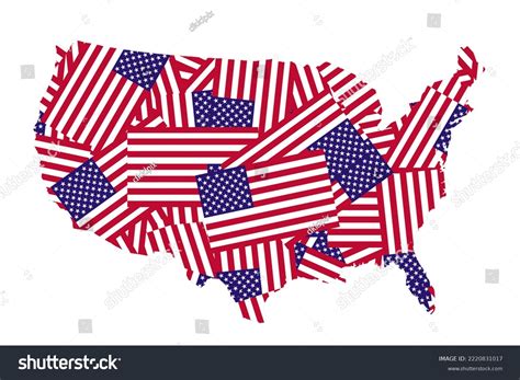 United State Map Isolated Over White Stock Illustration 2220831017 ...