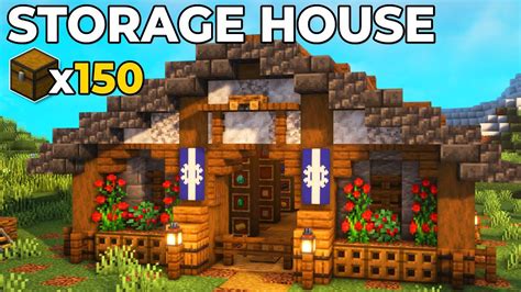 Minecraft Storage House For Survival Tutorial YouTube