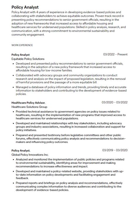 1 Policy Analyst Resume Examples With Guidance