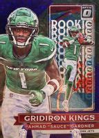 Sauce Gardner 2022 Optic RGK 18 Rookie Gridiron Kings Purple Stars