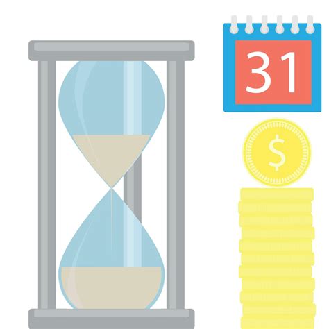 Money Is Time Hourglass And Golden Coin Stock Finance Money Gold And Money With Hourglass