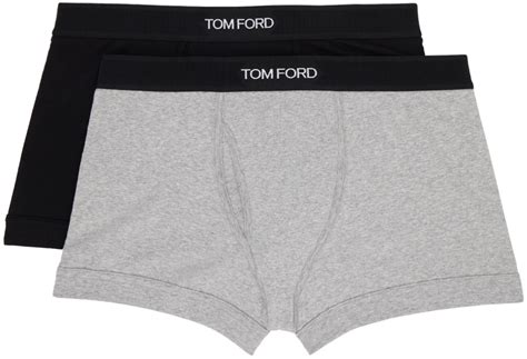 Tom Ford Two Pack Black And Gray Boxer Briefs Tom Ford