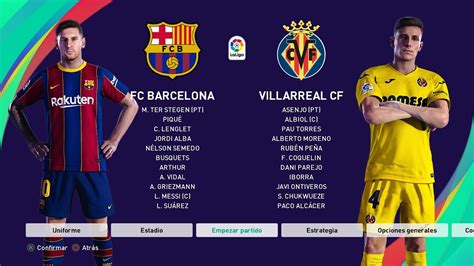 Efootball Pes Fc Barcelona Vs Villareal Gameplay La Liga